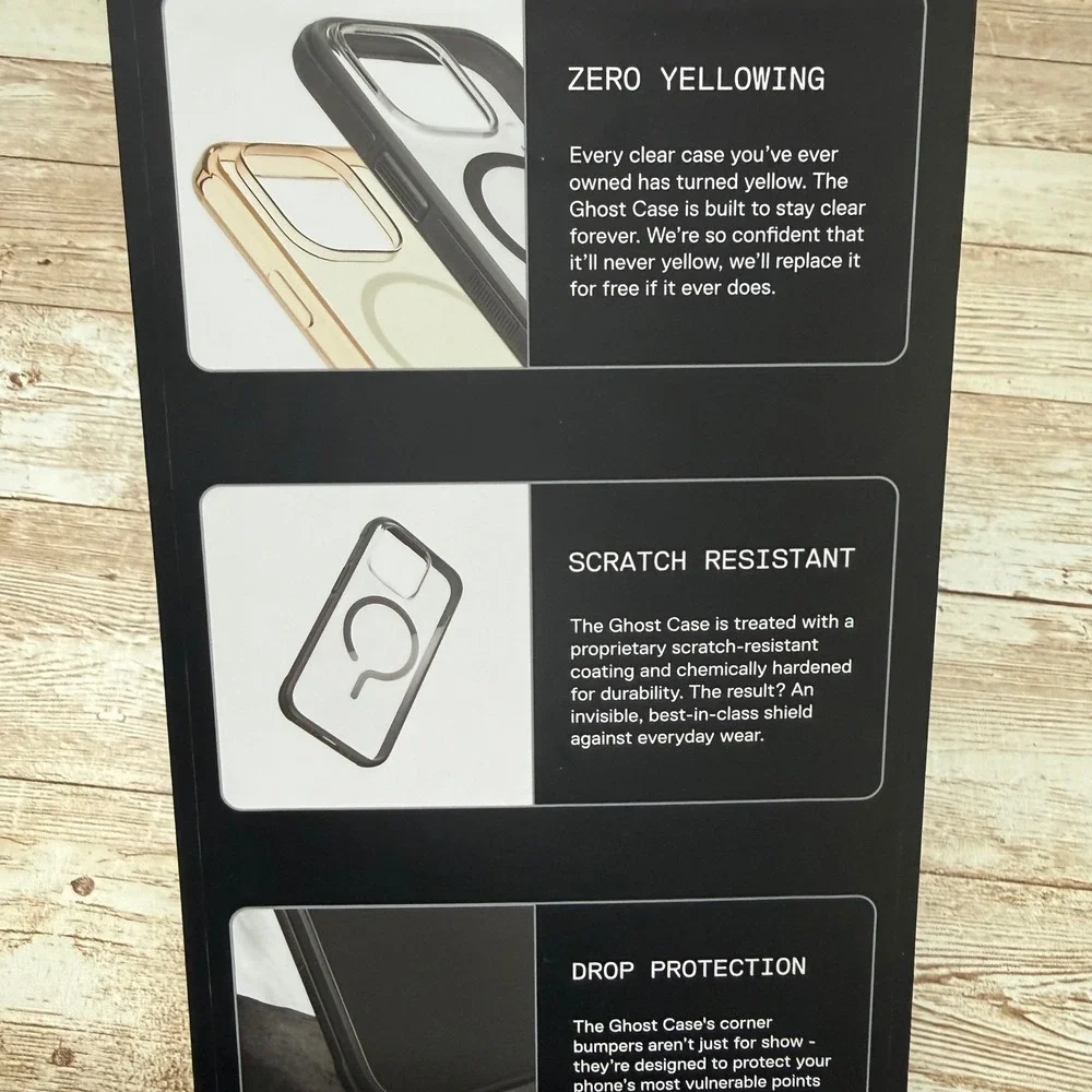 Ghost iPhone 16‎ Pro Max Clear Case Zero Yellowing Magnetic MagSafe Open Box
